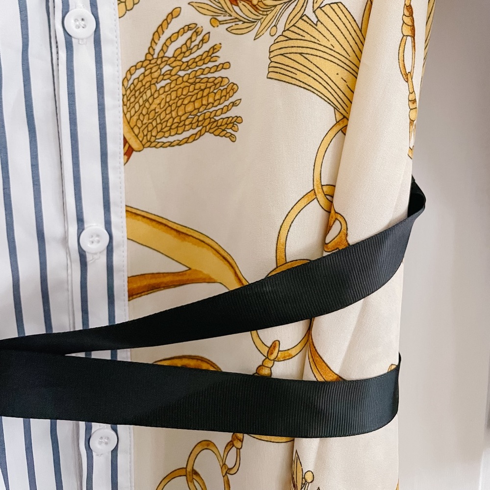 SHEIN - Plus Vertical Striped Chain Print Belted. 4XL (US 20)
